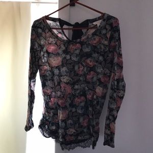 Lauren Conrad Floral Sweater